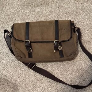 Fossil Tan and Black Messenger Bag